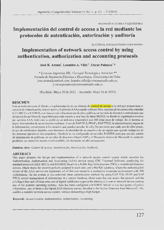 (PDF) Implementation of network access control by using authentication ...