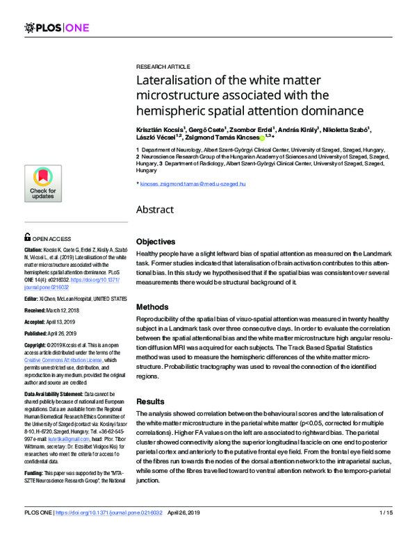 (PDF) Lateralisation of the white matter microstructure associated with ...