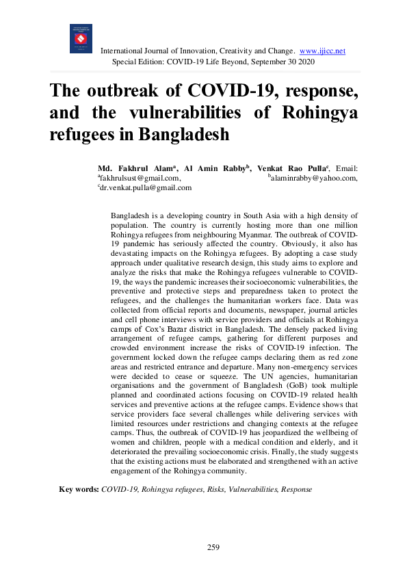 (PDF) The outbreak of COVID-19, response, and the vulnerabilities of ...