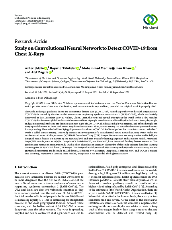 (PDF) Study on Convolutional Neural Network to Detect COVID-19 from ...