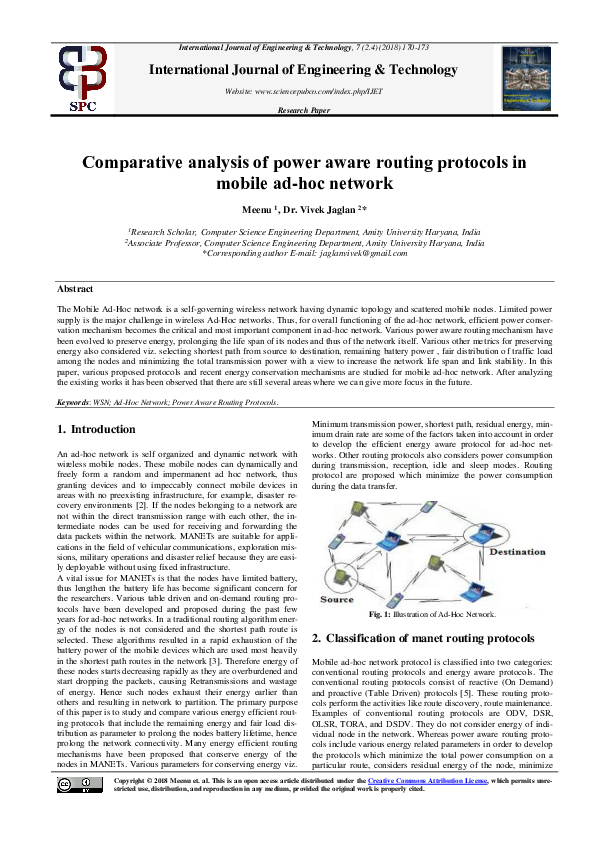 (PDF) Comparative analysis of power aware routing protocols in mobile ...