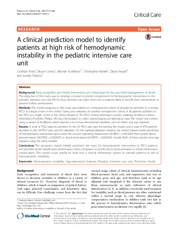 (PDF) A clinical prediction model to identify patients at high risk of ...