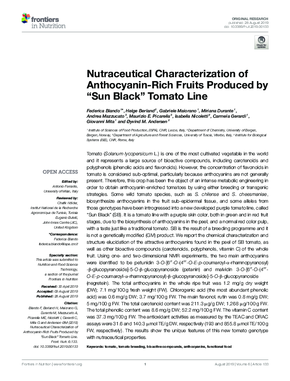 (PDF) Nutraceutical Characterization of AnthocyaninRich Fruits