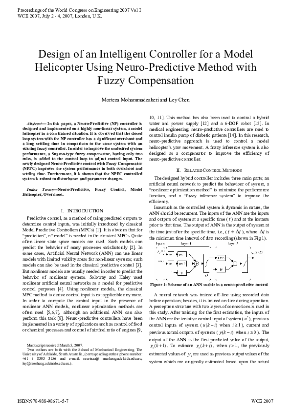 (PDF) Design of an Intelligent Controller for a Model Helicopter Using ...