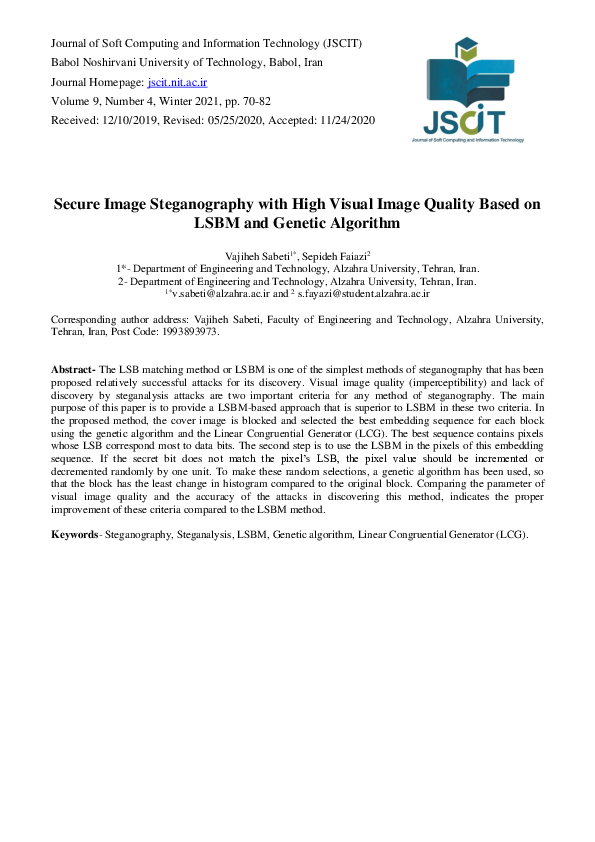 (PDF) Secure Image Steganography with High Visual Image Quality Based ...