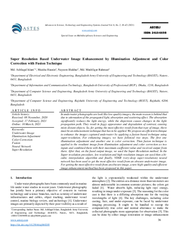 (PDF) Super Resolution Based Underwater Image Enhancement by ...