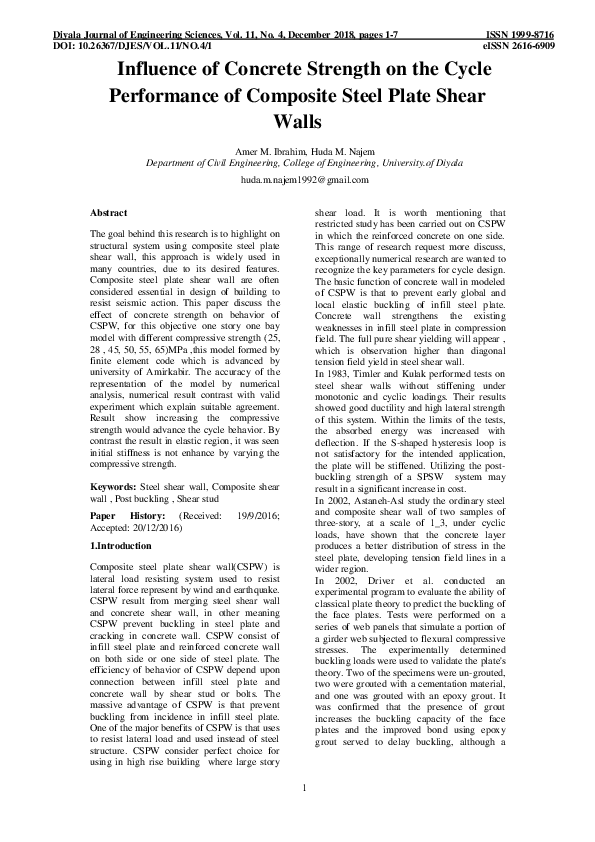 (PDF) Influence of Concrete Strength on the Cycle Performance of ...