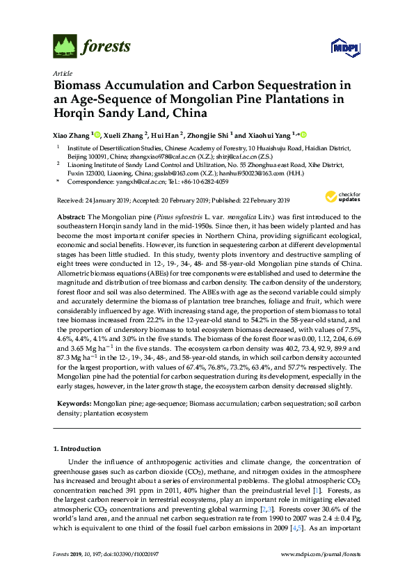 (PDF) Biomass accumulation and carbon sequestration potential of dry ...