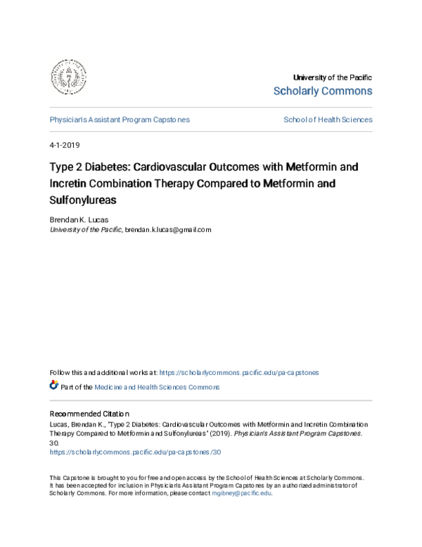 Picture Idea: Pdf Type 2 Diabetes Cardiovascular Outcomes With Metformin And