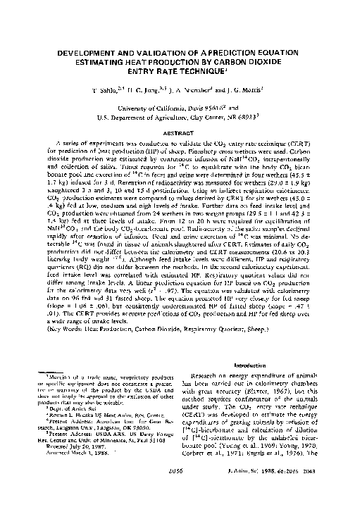 (PDF) Development and validation of a prediction equation estimating ...