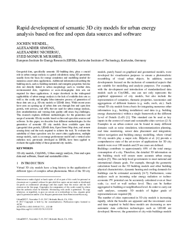 (PDF) Rapid development of semantic 3D city models for urban energy ...
