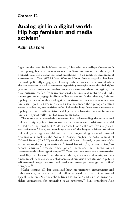 (PDF) Analog Girl in a Digital World: Hip Hop Feminism and Media Activism