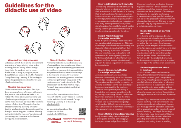 (PDF) Guidelines for the didactic use of video