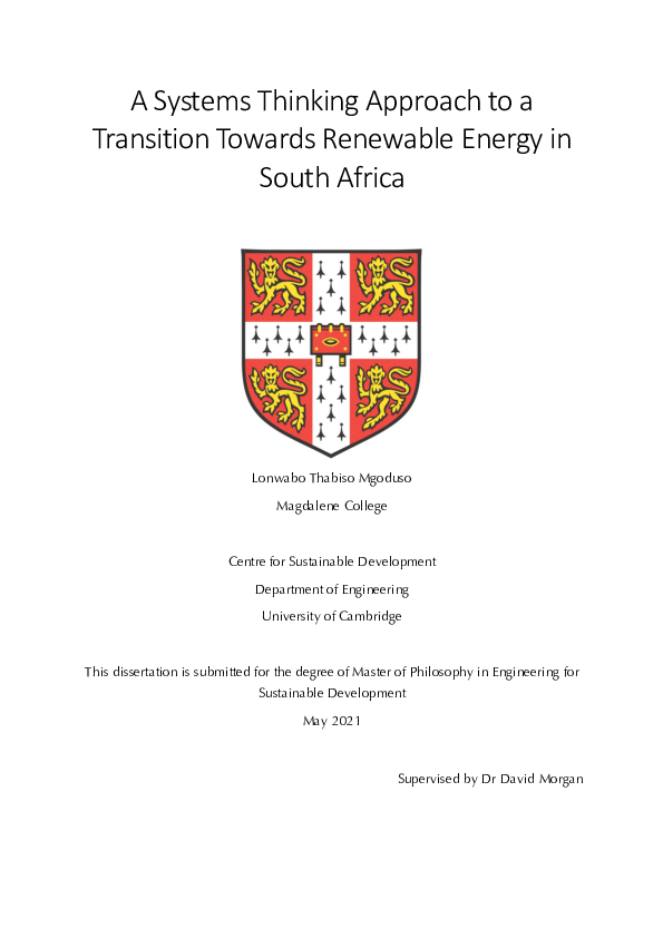 (PDF) A Systems Thinking Approach to a Transition Towards Renewable ...