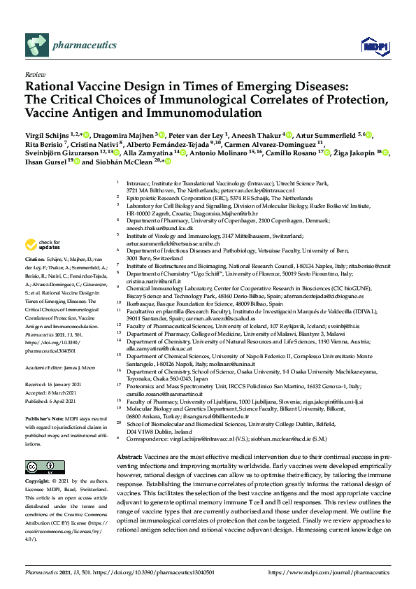 (PDF) Rational Vaccine Design in Times of Emerging Diseases: The ...