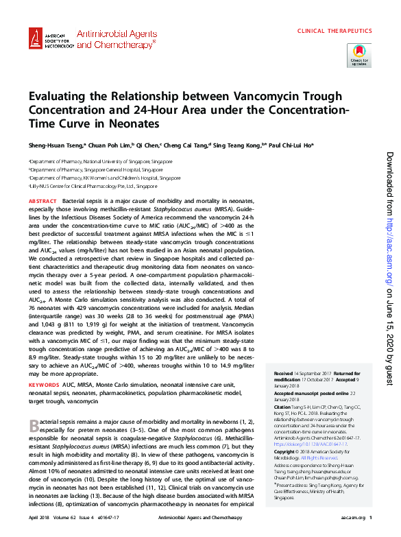 (PDF) Evaluating the Relationship between Vancomycin Trough ...