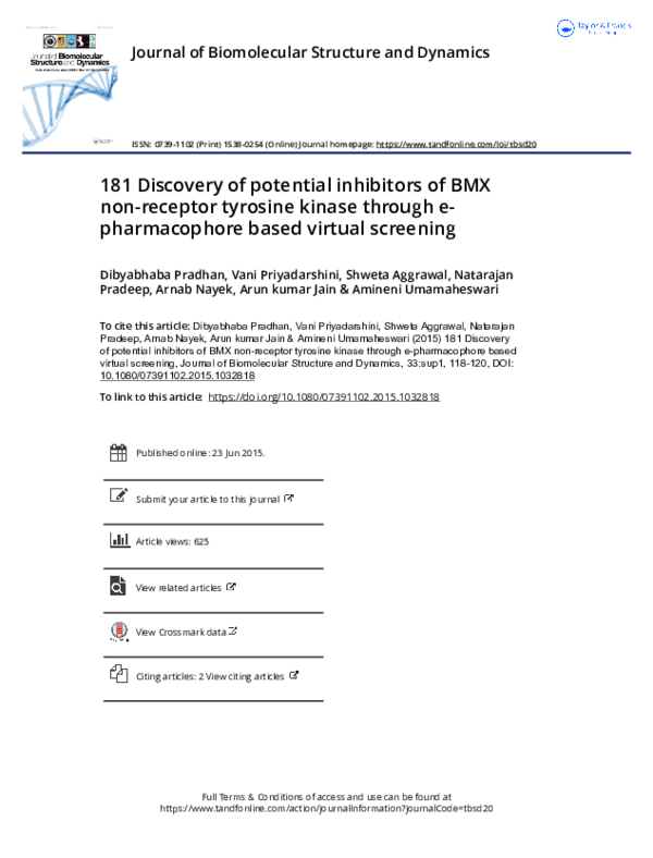 (PDF) 181 Discovery of potential inhibitors of BMX non-receptor ...