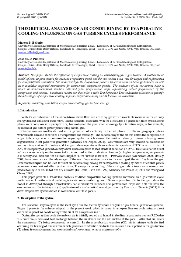 (PDF) Theoretical Analysis of Air Conditioning by Evaporative Cooling ...