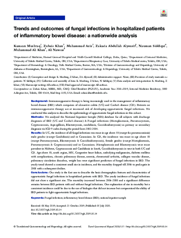 (PDF) Trends and outcomes of fungal infections in hospitalized patients ...