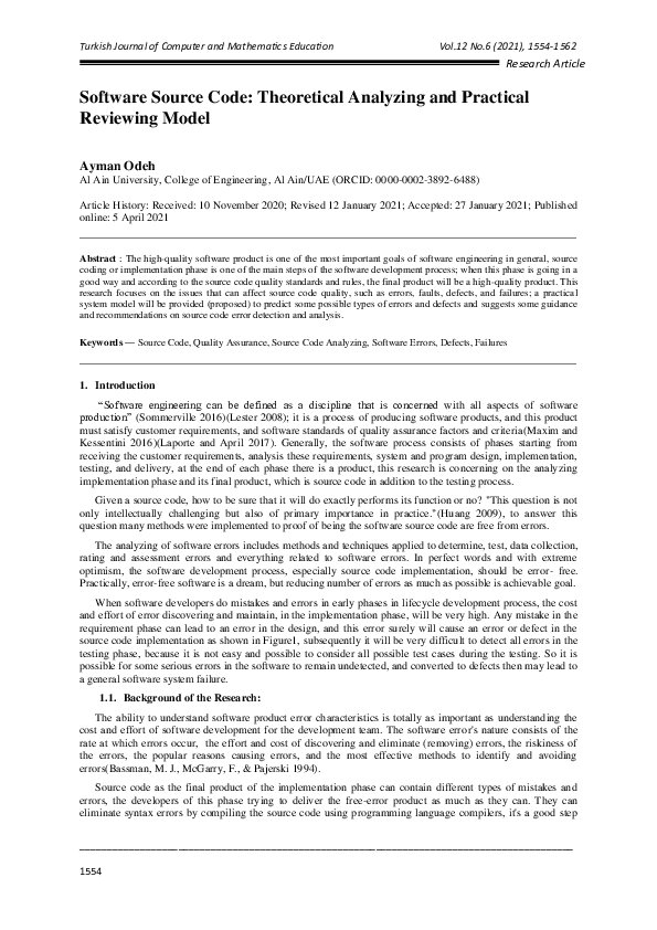 (PDF) Software Source Code: Theoretical Analyzing and Practical ...