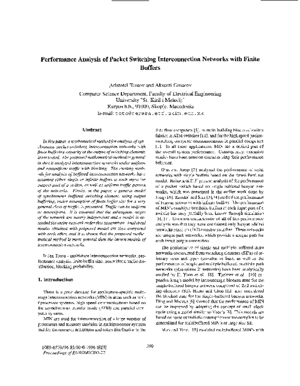 (PDF) Performance analysis of packet switching interconnection networks ...