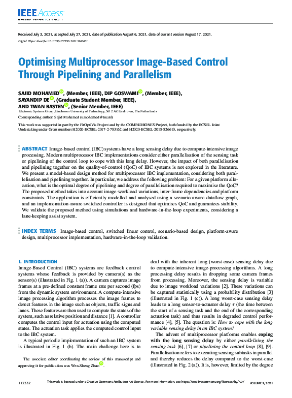 (PDF) Optimizing Multiprocessor Image-Based Control Through Pipelining ...
