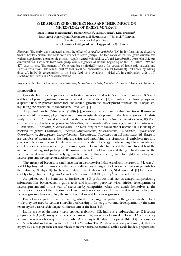 (PDF) Feed Additives in Chicken Feed and Their Impact on Microflora of ...