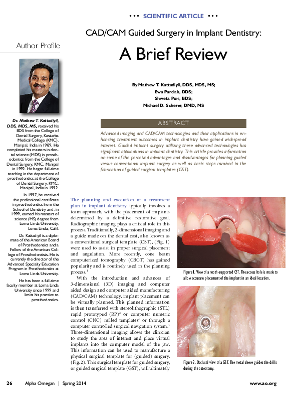 (PDF) CAD/CAM guided surgery in implant dentistry: a brief review