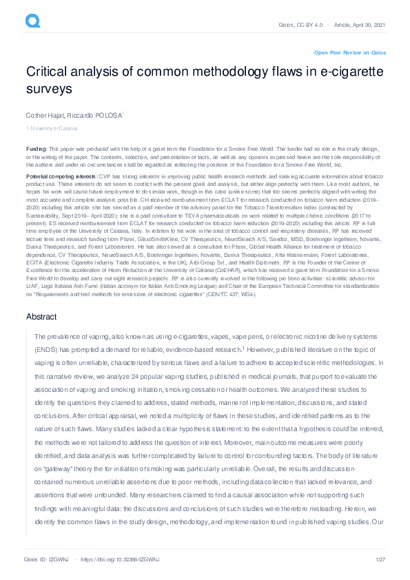 e cigarette research paper pdf E-Cigarettes PDF) E-cigarette use and perceived