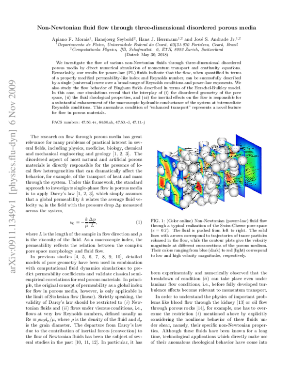(PDF) Non-Newtonian fluid flow through three-dimensional disordered ...