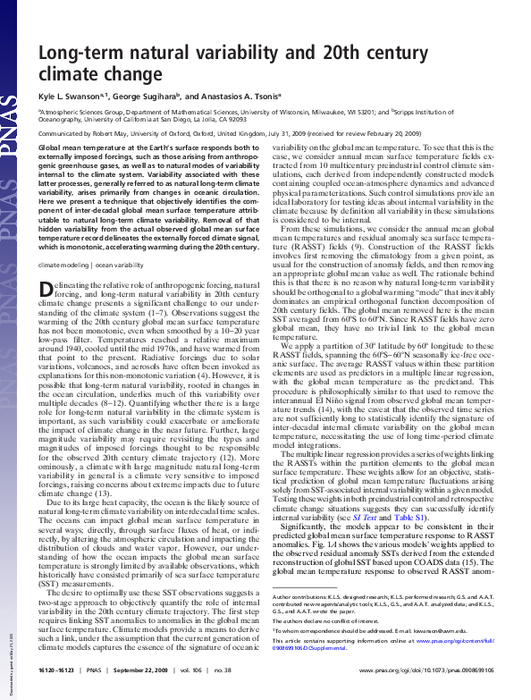 (PDF) Long-term natural variability and 20th century climate change