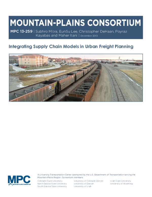 (PDF) Integrating Supply Chain Models in Urban Freight Planning