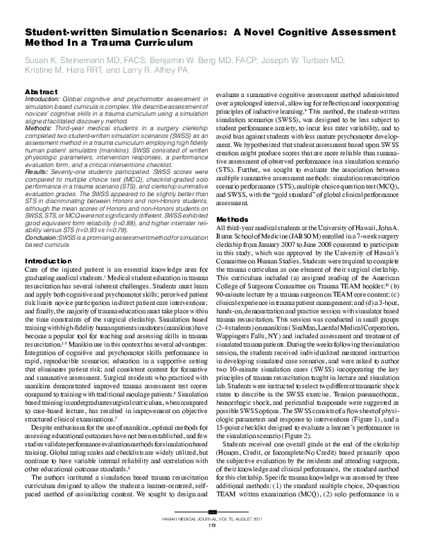 (PDF) Student-written simulation scenarios: a novel cognitive ...