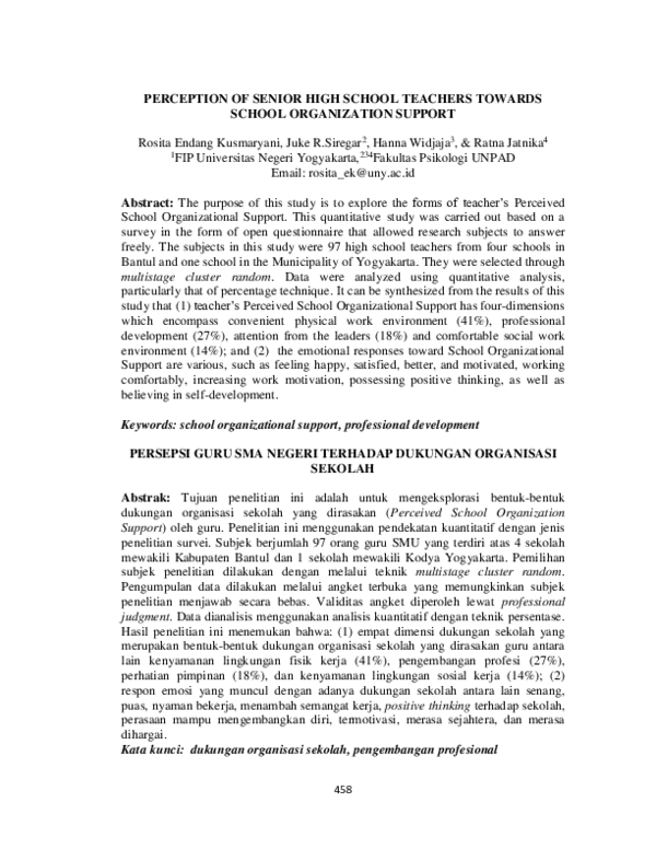(PDF) Perception of Senior High School Teachers Towards School ...