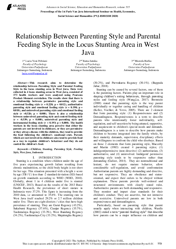(PDF) Relationship Between Parenting Style and Parental Feeding Style ...