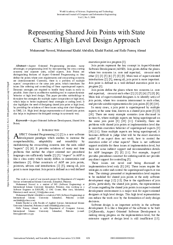 (PDF) Representing Shared Join Points With State Charts: A High Level ...