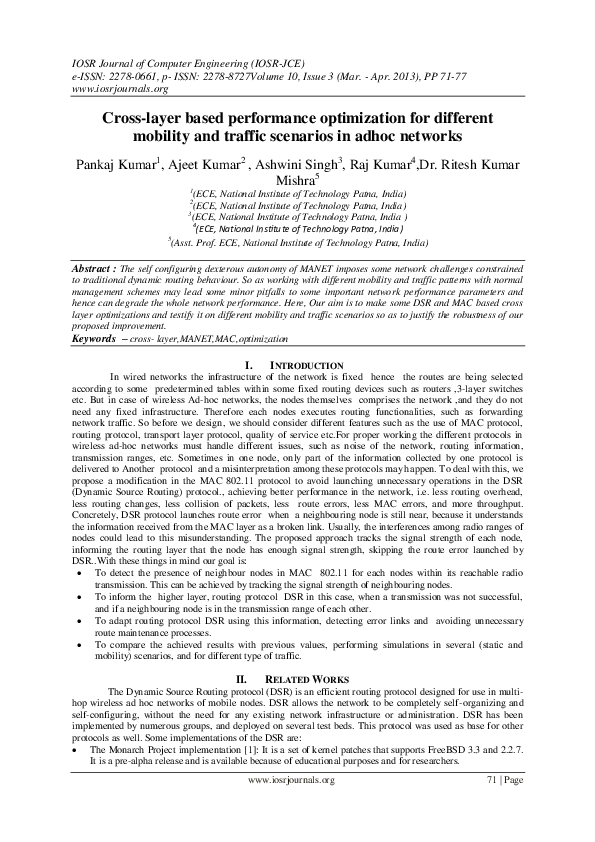 (PDF) Cross-layer based performance optimization for different mobility ...
