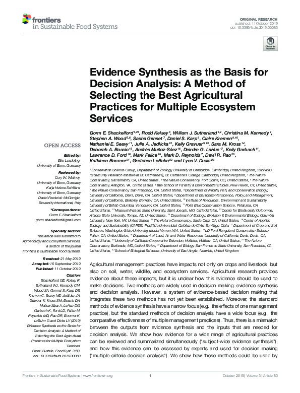 (PDF) Evidence Synthesis as the Basis for Decision Analysis: A Method ...