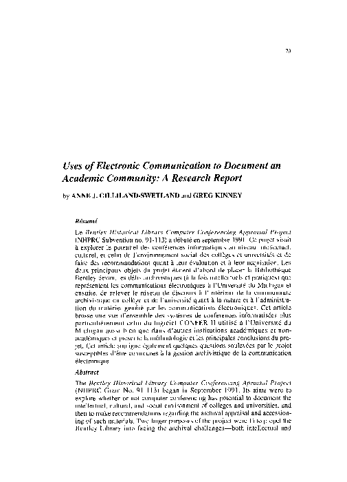 (PDF) Uses of Electronic Communication to Document an Academic ...