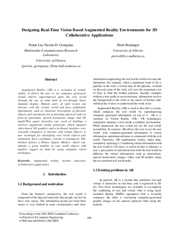 (PDF) Designing real-time vision based augmented reality environments ...