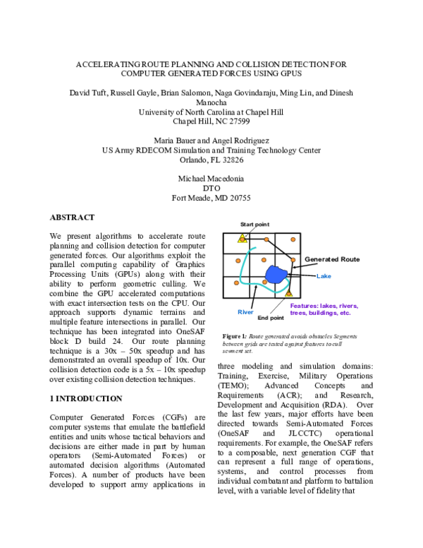 (PDF) Accelerating Route Planning and Collision Detection for Computer ...