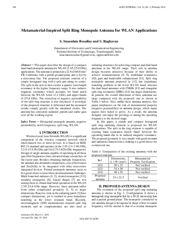 (PDF) Metamaterial-Inspired Split Ring Monopole Antenna for WLAN ...