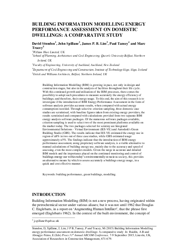 (PDF) Building Information Modelling Energy Performance Assessment on ...