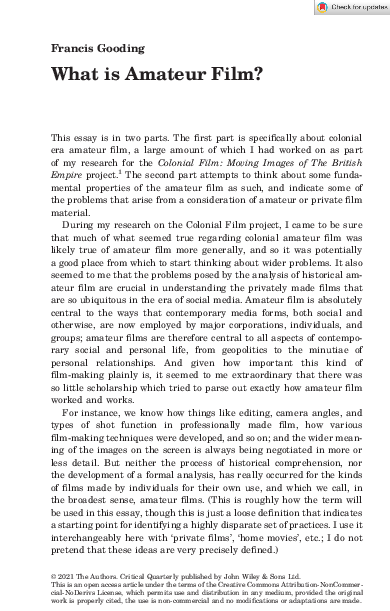 What is Amateur Film?