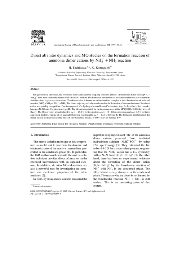 (PDF) Direct ab initio dynamics and MO studies on the formation ...