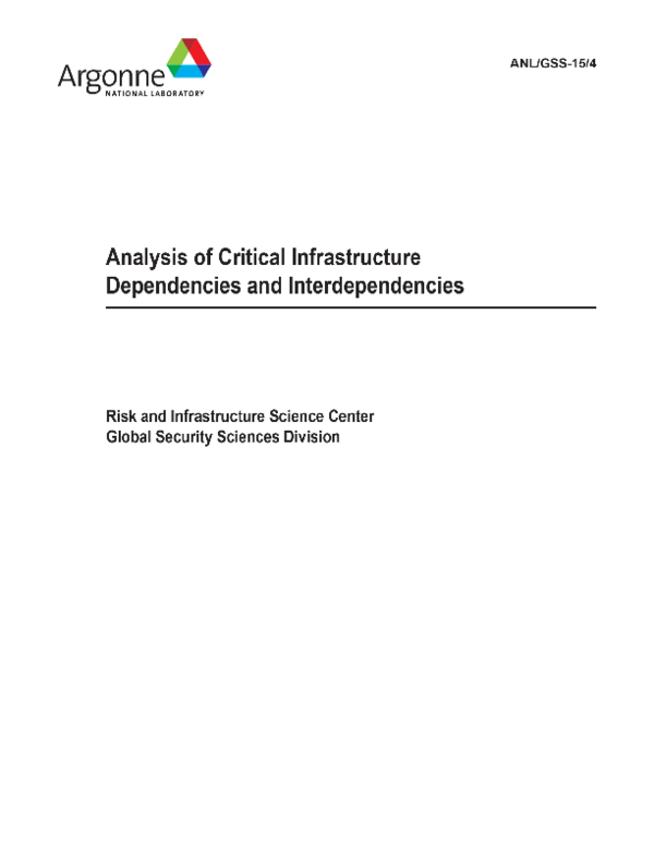 (PDF) Analysis of Critical Infrastructure Dependencies and ...