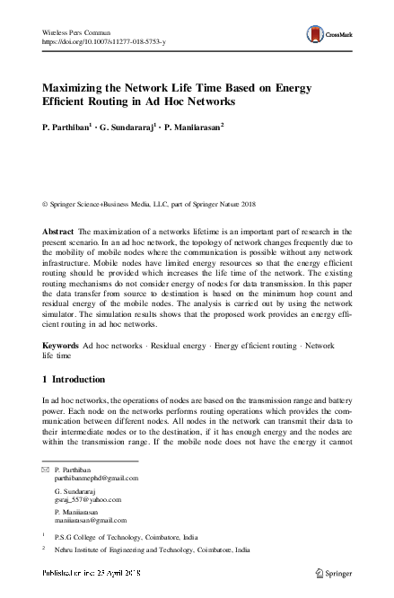 (PDF) Maximizing the Network Life Time Based on Energy Efficient ...