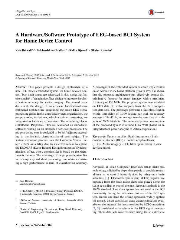 (PDF) A Hardware/Software Prototype of EEG-based BCI System for Home ...