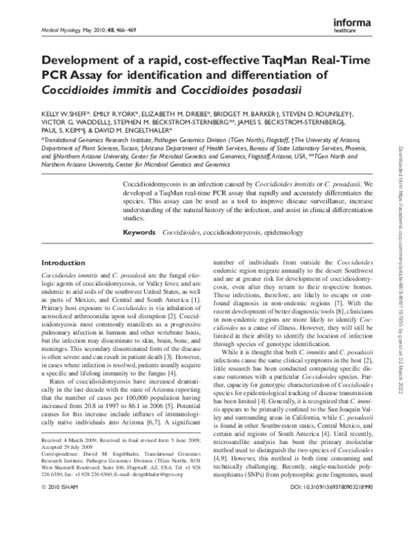 (PDF) Development of a rapid, cost-effective TaqMan Real-Time PCR Assay ...