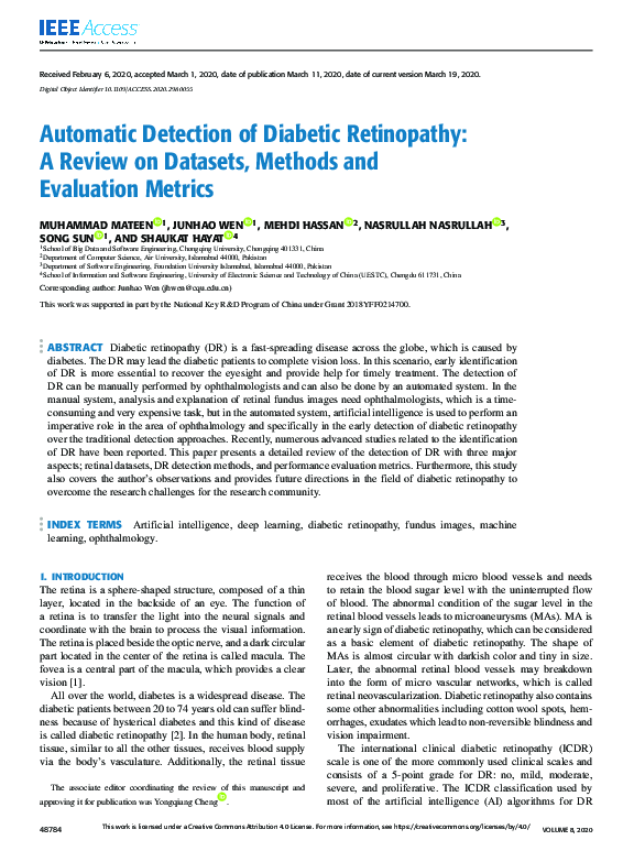 (PDF) Automatic Detection of Diabetic Retinopathy: A Review on Datasets ...